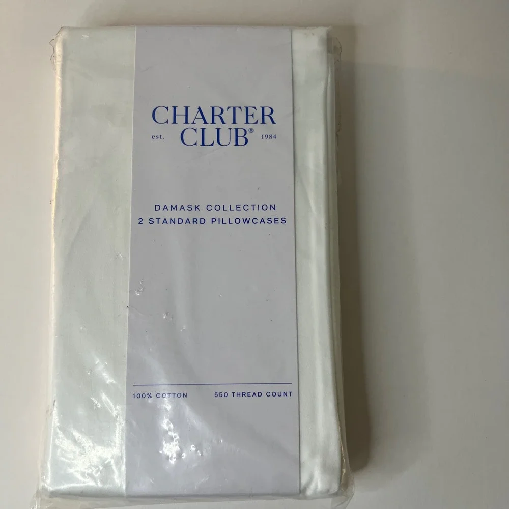 Charter Club Damask Collection Standard Pillowcases‎ 550 TC Cotton White